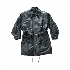 Wilson’s Leather Vintage Leather Trench Coat Women Size Large EUC